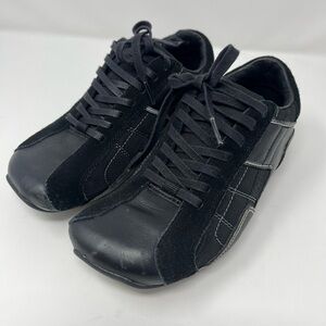 Rare DIESEL Aquila Sneakers Square Toe Black Women's Sz 7.5 VTG Y2K NEW